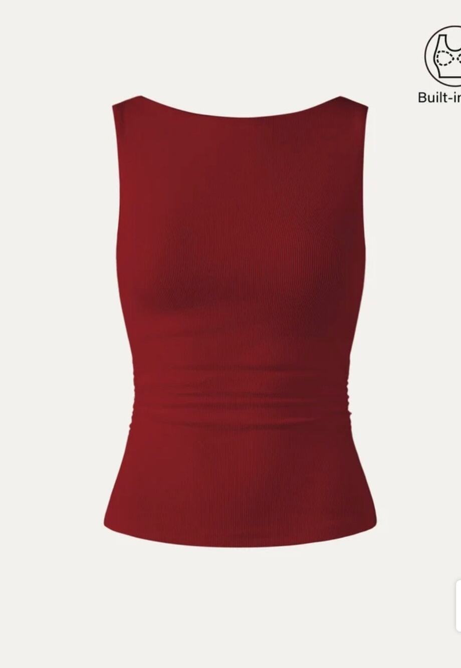OGL Move Retro Red High Neck Tank Top Size M Built-in Bra Brami Top New